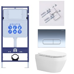 SET AQUATEK ЛЕЯ Т (рама AQUATEK Standard INS-0000012, клавиша KDI-0000016 ,KKI-0000002 крепёж+унитаз ЛЕЯ AQ1199T-00 с тонким сиденьем soft-close SET AQUATEK ЛЕЯ Т-016 4в1 - фото 60873