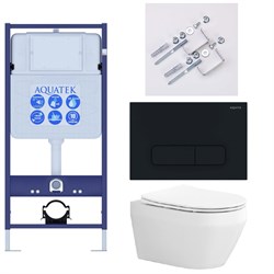 SET AQUATEK ЛЕЯ Т (рама AQUATEK Standard INS-0000012, клавиша KDI-0000017 ,KKI-0000002 крепёж+унитаз ЛЕЯ AQ1199T-00 с тонким сиденьем soft-close SET AQUATEK ЛЕЯ Т-017 4в1 - фото 60875