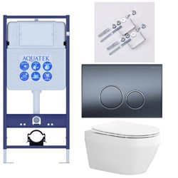 SET AQUATEK ЛЕЯ Т (рама AQUATEK Standard INS-0000012, клавиша KDI-0000035 ,KKI-0000002 крепёж+унитаз ЛЕЯ AQ1199T-00 с тонким сиденьем soft-close SET AQUATEK ЛЕЯ Т-035 4в1 - фото 60880