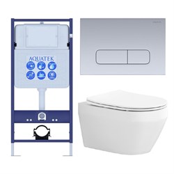 SET AQUATEK ЛЕЯ-014 4в1 (рама AQUATEK Standard INS-0000012+крепеж KKI-0000002+клавиша KDI-0000014+унитаз ЛЕЯ AQ1199-00 с тонким сиденьем soft-close) SET AQUATEK ЛЕЯ cm-014 4в1 - фото 60887