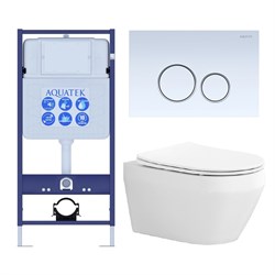 SET AQUATEK ЛЕЯ-015 4в1 (рама AQUATEK Standard INS-0000012+крепеж KKI-0000002+клавиша KDI-0000015+унитаз ЛЕЯ AQ1199-00 с тонким сиденьем soft-close) SET AQUATEK ЛЕЯ cm-015 4в1 - фото 60888