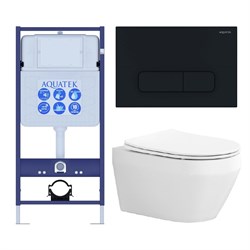 SET AQUATEK ЛЕЯ-017 4в1 (рама AQUATEK Standard INS-0000012+крепеж KKI-0000002+клавиша KDI-0000017+унитаз ЛЕЯ AQ1199-00 с тонким сиденьем soft-close) SET AQUATEK ЛЕЯ cm-017 4в1 - фото 60891