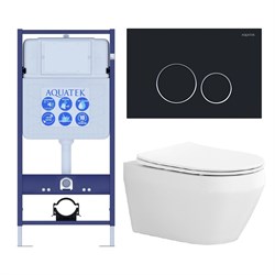 SET AQUATEK ЛЕЯ-020 4в1 (рама AQUATEK Standard INS-0000012+крепеж KKI-0000002+клавиша KDI-0000020+унитаз ЛЕЯ AQ1199-00 с тонким сиденьем soft-close) SET AQUATEK ЛЕЯ cm-020 4в1 - фото 60894