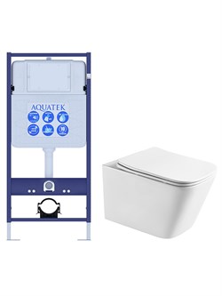 (рама AQUATEK Standard INS-0000012(без клавиши и крепежа)+унитаз ЛИБРА AQ1505T-00 с тонким сиденьем soft-close TORNADO) SET AQUATEK ЛИБРА T - фото 60919