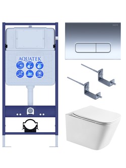(рама AQUATEK Standard INS-0000012+крепеж KKI-0000002+KDI-0000016+унитаз ЛИБРА AQ1505T-00 с тонким сиденьем soft-close) SET AQUATEK ЛИБРА T-016 4в1 - фото 60924