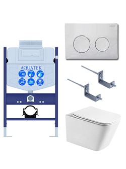 рама Standard INS-0000018+унитаз AQ1505T-00 с тонким сиденьем soft-close+крепление KKI-0000002 +кнопка TDI-0000002 SET AQUATEK ЛИБРА T-TDI002 - фото 60932