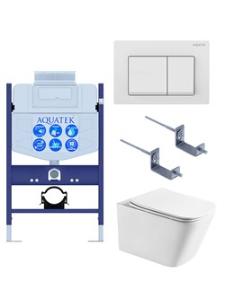 рама Standard INS-0000018+унитаз AQ1505T-00 с тонким сиденьем soft-close+крепление KKI-0000002 +кнопка TDI-0000004 SET AQUATEK ЛИБРА T-TDI004 - фото 60940