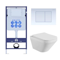 Set AQUATEK ЛИРА (рама AQUATEK Standard INS-0000012 с звукоиз.прокладкой+крепеж KKI-0000002+кнопкаKDI-0000009+унитаз ЛИРА AQ1155-00 с крышкой-сиденьем SET AQUATEK ЛИРА-009 4в1 - фото 60948