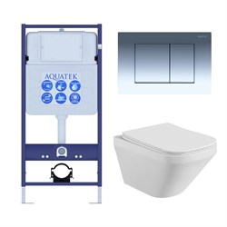 Set AQUATEK ЛИРА (рама AQUATEK Standard INS-0000012 с звукоиз.прокладкой+крепеж KKI-0000002+кнопкаKDI-0000010+унитаз ЛИРА AQ1155-00 с крышкой-сиденьем SET AQUATEK ЛИРА-010 4в1 - фото 60950