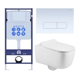 (рама AQUATEK Standard INS-0000012+ кркпеж KKI-0000002+клавиша KDI-0000013+унитаз ЛУГАНО AQ2002-00 с тонким сиденьем soft-c SET AQUATEK ЛУГАНО-013 4в1 - фото 60965