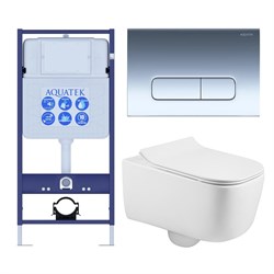 (рама AQUATEK Standard INS-0000012+ кркпеж KKI-0000002+клавиша KDI-0000016+унитаз ЛУГАНО AQ2002-00 с тонким сиденьем soft-c SET AQUATEK ЛУГАНО-016 4в1 - фото 60968