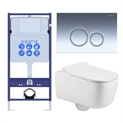 (рама AQUATEK Standard INS-0000012+ кркпеж KKI-0000002+клавиша KDI-0000018+унитаз ЛУГАНО AQ2002-00 с тонким сиденьем soft-c SET AQUATEK ЛУГАНО-018 4в1 - фото 60972