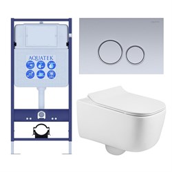 (рама AQUATEK Standard INS-0000012+ кркпеж KKI-0000002+клавиша KDI-0000019+унитаз ЛУГАНО AQ2002-00 с тонким сиденьем soft-c SET AQUATEK ЛУГАНО-019 4в1 - фото 60973