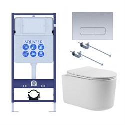 SET AQUATEK МИЯ 4в1 (рама AQUATEK Standard INS-0000012+ крепеж KKI-0000002+клавиша KDI-0000014+унитаз МИЯ AQ2004-00 с тонким сиденьем soft-close SET AQUATEK МИЯ-014 4в1 - фото 60979