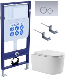 SET AQUATEK МИЯ 4в1 (рама AQUATEK Standard INS-0000012+ кркпеж KKI-0000002+клавиша KDI-0000019+унитаз МИЯ AQ2004-00 с тонким сиденьем soft-close SET AQUATEK МИЯ-019 4в1 - фото 60981