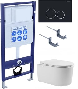 SET AQUATEK МИЯ 4в1 (рама AQUATEK Standard INS-0000012+ кркпеж KKI-0000002+клавиша KDI-0000020+унитаз МИЯ AQ2004-00 с тонким сиденьем soft-close SET AQUATEK МИЯ-020 4в1 - фото 60982