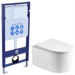 (рама AQUATEK Standard INS-0000012(без клавиши и крепежа)+унитаз МИЯ AQ2004T-00 с тонким сиденьем soft-close SET AQUATEK МИЯ Т - фото 60991