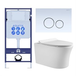 (рама AQUATEK Standard INS-0000012+крепеж KKI-0000002+клавиша KDI-0000015+унитаз НИКА AQ2009-00 с тонким сиденьем soft-close) SET AQUATEK НИКА-015 4в1 - фото 61021