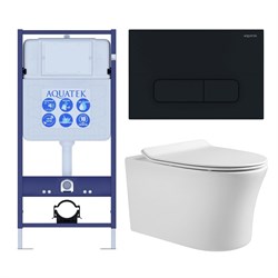 (рама AQUATEK Standard INS-0000012+крепеж KKI-0000002+клавиша KDI-0000017+унитаз НИКА AQ2009-00 с тонким сиденьем soft-close) SET AQUATEK НИКА-017 4в1 - фото 61023