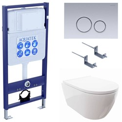 SET AQUATEK ПОЛАРИС (рама AQUATEK Standard INS-0000012+унитаз ПОЛАРИС AQ0700-00 с тонким сиденьем soft-close+ крепеж KKI-0000002 +панель KDI-0000019) SET AQUATEK ПОЛАРИС-019 4в1 - фото 61052