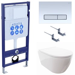 SET AQUATEK ПОЛАРИС (рама AQUATEK Standard INS-0000012+унитаз ПОЛАРИС AQ0700-00 с тонким сиденьем soft-close+ крепеж KKI-0000002 +панель KDI-0000022) SET AQUATEK ПОЛАРИС-022 4в1 - фото 61056
