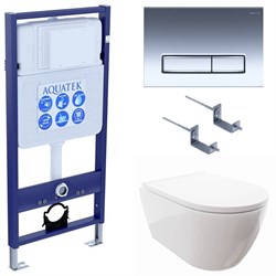 SET AQUATEK ПОЛАРИС (рама AQUATEK Standard INS-0000012+унитаз ПОЛАРИС AQ0700-00 с тонким сиденьем soft-close+ крепеж KKI-0000002 +панель KDI-0000023) SET AQUATEK ПОЛАРИС-023 4в1 - фото 61058