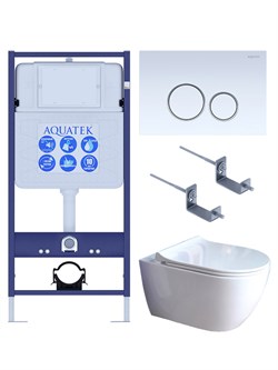 SET AQUATEK ПОЛАРИС (рама AQUATEK Standard INS-0000012+унитаз ПОЛАРИС AQ0700-01 с тонким сиденьем soft-close+ крепеж KKI-0000002 +панель KDI-0000015) SET AQUATEK ПОЛАРИС-01-015 4в1 - фото 61070