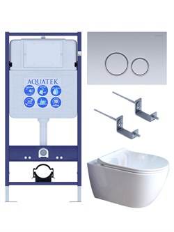 SET AQUATEK ПОЛАРИС (рама AQUATEK Standard INS-0000012+унитаз ПОЛАРИС AQ0700-01 с тонким сиденьем soft-close+ крепеж KKI-0000002 +панель KDI-0000019) SET AQUATEK ПОЛАРИС-01-019 4в1 - фото 61078