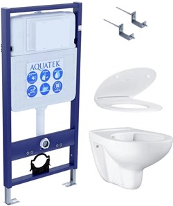 SET Комплект 4 в 1 (Aquatek рама Standart INS-0000012 с крепежом KKI-0000002 + Grohe Bau Ceramic унитаз 39427000 с сиденьем (с микролифтом) 39493000) SET Aquatek + Grohe - фото 61135