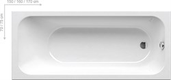 Ванна CHROME 150x70 белая C721000000 - фото 62097