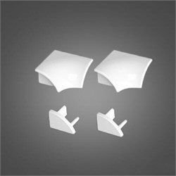 Набор (2 заглушки + 2 угловых соединения) для планки 6, белый B440000001 - фото 62964