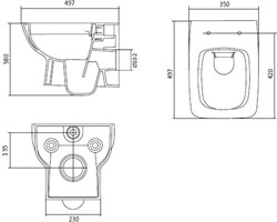 НЕО ПЭК rimless (подвес. безободковый унитаз с тонким сиденьем, инсталляция, панель хром. глянец) 1.WH50.1.572 - фото 64042