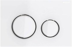 Смывная клавиша Geberit Sigma21, двойной смыв к 111.300/350/361/362/380/390/796 : стекло белое, глянцевый хром 115.884.SI.1 - фото 64058