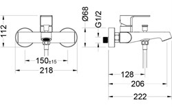 ОБЕРОН смеситель для ванны AQ1240CR - фото 64887