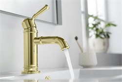 КЛАССИК смеситель для раковины 72, без донного клапана, полир. золото AQ1510PG - фото 65050