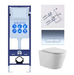 SET AQUATEK ВЕГА-1905-016 INS-17 (рама Standard INS-0000017 с клавишей KDI-0000016 и крепежом KKI-0000002+унитаз ВЕГА AQ1905-00 с тонким сиденьем sc SET ВЕГА-1905-016 INS-17 - фото 65640