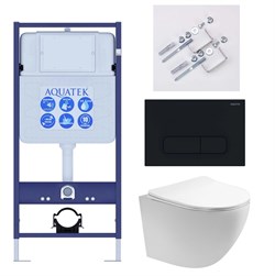 (рама AQUATEK Standard INS-0000012+крепеж KKI-0000002+клавиша KDI-0000017+унитаз ЕВРОПА AQ1900-00 с тонким сиденьем soft SET AQUATEK ЕВРОПА cm-017 4в1 - фото 65644