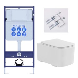 (рама AQUATEK Standard INS-0000012+крепежа KKI-0000002 +унитаз AQ1515T-00 КВАДРО с тонким сиденьем soft-close) SET AQUATEK КВАДРО T-KKI - фото 65666