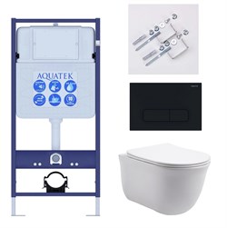 Set AQUATEK КЛАССИК (рама AQUATEK Standard INS-0000012 с звукоиз.прокладкой+крепеж KKI-0000002+кнопкаKDI-0000017+унитаз КЛАССИК AQ1111-00 с крышкой SET AQUATEK КЛАССИК-017 4в1 - фото 65667