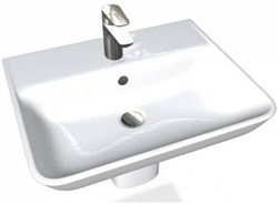 STRUKTURA  Раковина 55x40 с отв.для смесителя,сл.пер.,белый EGE112-00 - фото 65757
