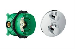 Set HG Ecostat S термостатический смеситель с запорным вентилем (15757000+01800180) 15757000S - фото 66298