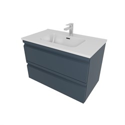 Комплект мебели: Тумба 80см ВЕГА с раковиной AQ0480-00, 2 ящика, цвет серый мат AQ77080-MG - фото 69657