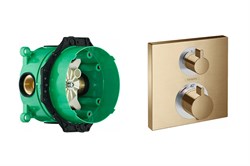Set HG Ecostat Square термостатический смеситель для душа (15714140+01800180) шлиф.бронза 15714140S - фото 70538