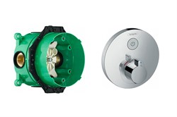 Set HG ShowerSelect S термостатический смеситель с запорным вентилем (15744000+01800180) 15744000S - фото 70551