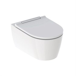 Подвесной унитаз Geberit ONE, закрытая форма, TurboFlush, с сиденьем, хром 500.202.01.1 - фото 71086
