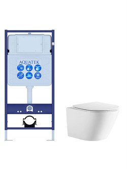 (рама AQUATEK Standard INS-0000012 (без крепежа и клавиши) + унитаз ЛИБЕРТИ AQ1999T-00 с тонким сиденьем sc) SET AQUATEK ЛИБЕРТИ - фото 72865