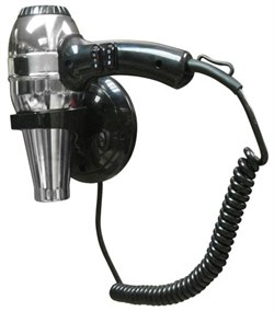 Фен HOTELline настенный с антивандальной защитой 1800 W черный/металлик, шт 02057.B