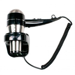 Фен HOTELline настенный с антивандальной защитой 1800 W черный/матовый,, шт 02058.S