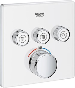Grohtherm SmartControl Внешняя часть термостатического смесителя на 3 выхода, белая луна 29157LS0 - фото 78230
