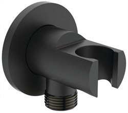 IDEALRAIN Держатель с подключением душевой лейки 1/2", матовый черный BC807XG - фото 86610